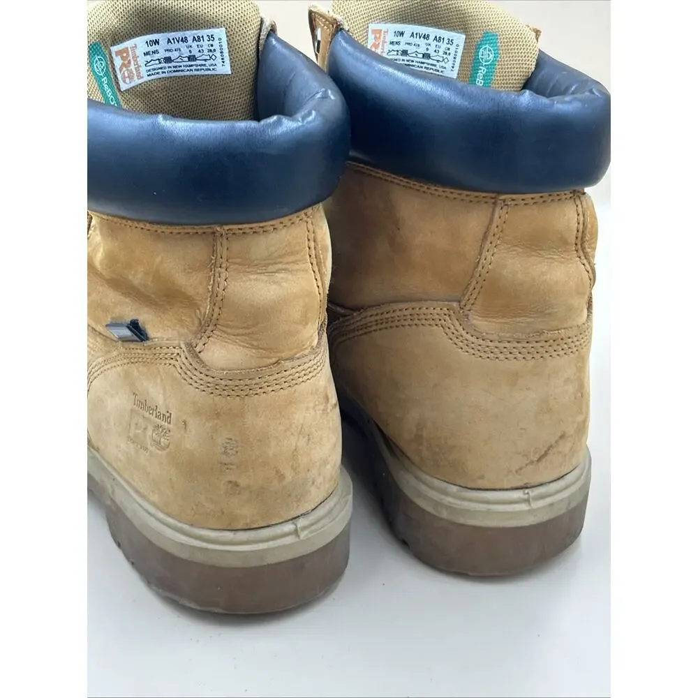 Timberland Pro Boots Mens Size 10W Direct Attach Soft Toe Work Wheat Nubuck